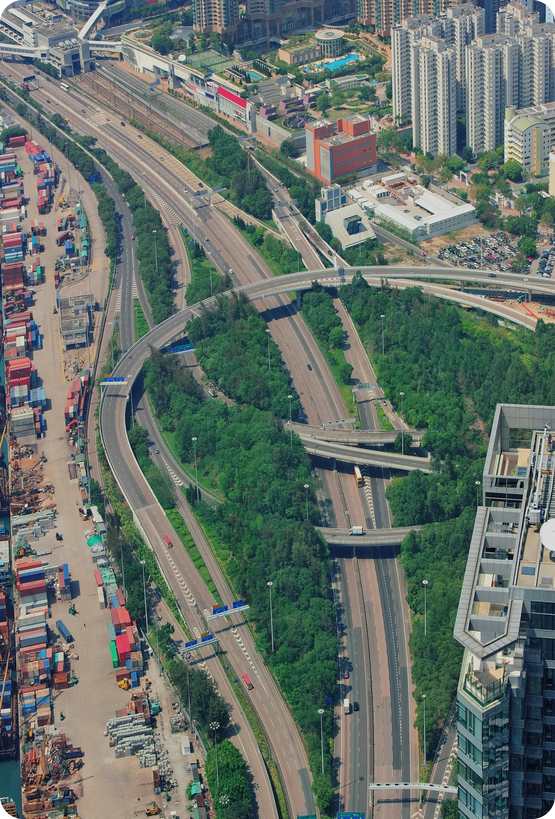 Aerial view of growing city